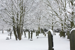 Churchyard in the snow
